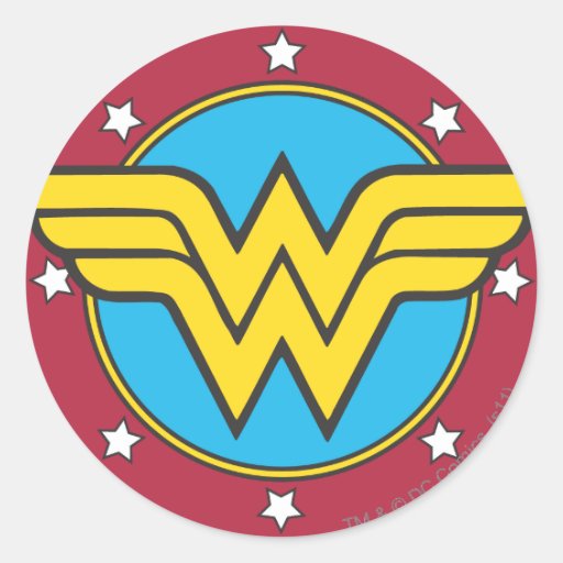 Wonder Woman Circle & Stars Logo Stickers