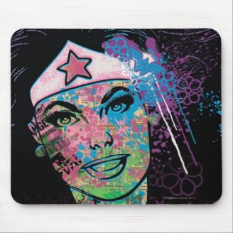 Wonder Woman Colorful Collage Mousepad