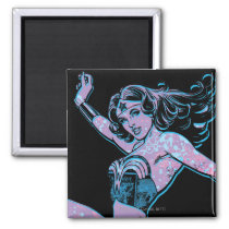 wonder woman, wonder, woman, wonderwoman, wonder woman comic, superheroine, all star comics, amazon, superhuman strength, lasso of truth, indestructible bracelets, justice league, feminist icon, lynda carter, super friends, drawing, Magnet with custom graphic design