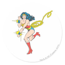Wonder Woman Cuffs Round Stickers