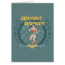Wonder Woman Distressed Star Design Greeting Cards
