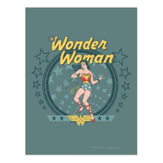Wonder Woman Distressed Star Design Postcards