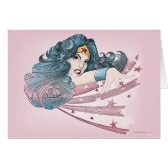 Wonder Woman Dolphin and Stripes Greeting Cards