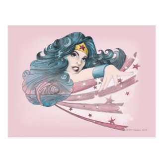Wonder Woman Dolphin and Stripes Post Card