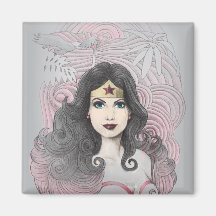 Wonder Woman Eagle and Trees Fridge Magnet