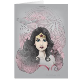 Wonder Woman Eagle and Trees Greeting Cards