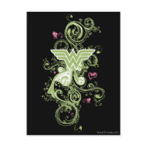 Wonder Woman Green Swirls Logo Post Cards