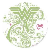 Wonder Woman Green Swirls Logo Sticker