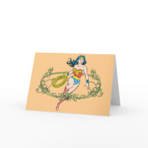 Wonder Woman Green Vines Greeting Card