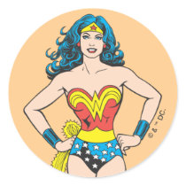 Wonder Woman Hands on Hips Round Sticker