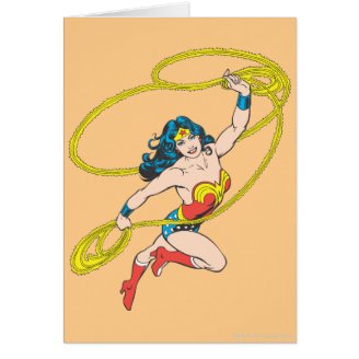 Wonder Woman Holds Lasso 3 Card