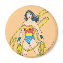 Wonder Woman Holds Lasso 5 Fridge Magnet
