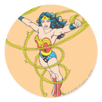 Wonder Woman in Lasso Round Sticker