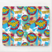 Wonder Woman Logo Collage 1 Mouse Pads
