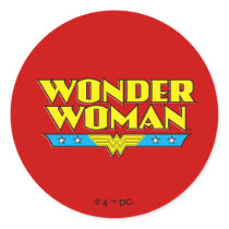 Wonder Woman Name and Logo Round Sticker