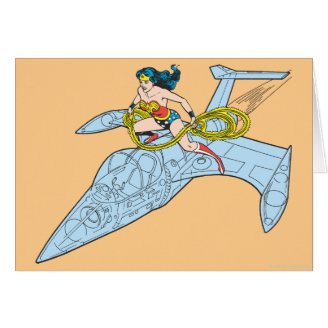Wonder Woman on Spaceship Greeting Card