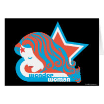 Wonder Woman Red & Blue Star Greeting Cards