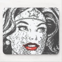 Wonder Woman Red Lips Mouse Pad