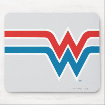 wonder woman, wonder woman logo, wonder woman symbol, wonder woman icon, wonder woman emblem, wonder woman graphic, super hero, heroine, patriotic, red white and blue, Mouse pad with custom graphic design