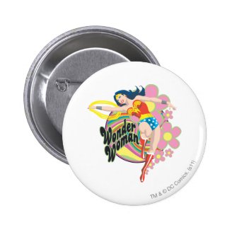 Wonder Woman Retro Flowers Pins