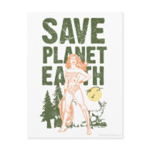 Wonder Woman Save Planet Earth Post Card