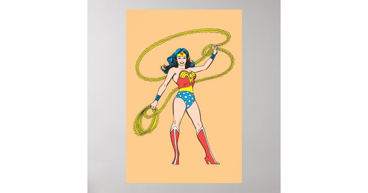 Wonder Woman Standing With Lasso Poster Zazzle