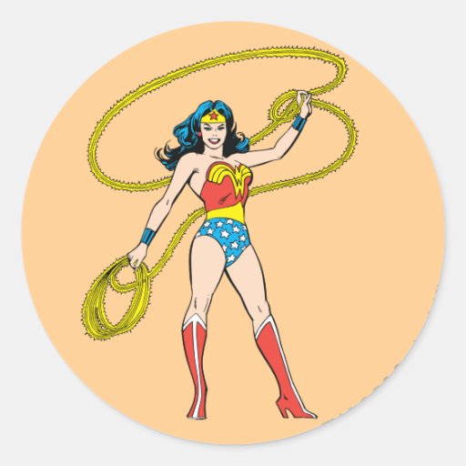 Wonder Woman Standing with Lasso Stickers