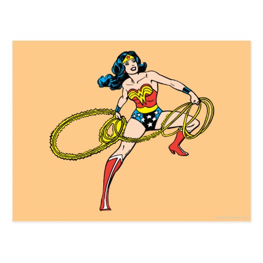 Wonder Woman Swinging Lasso Right Postcard