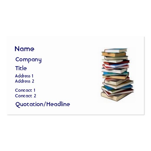 Wonderful Books, Business Card Template (front side)