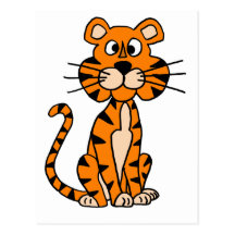 Wonderful Cartoon Tiger Design Post Cards