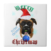 Wonderful-Christmas Boxer Dog Tiles & Trivets tiles