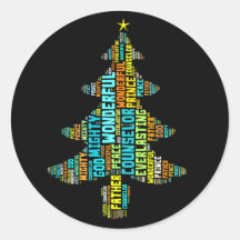 Wonderful Counselor Mighty God Prince of Peace Round Sticker