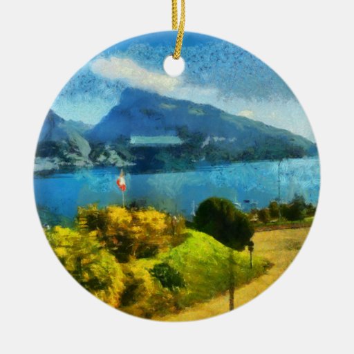 Zazzle - Ceramic Ornament - Wonderful lake landscape in Switzerland