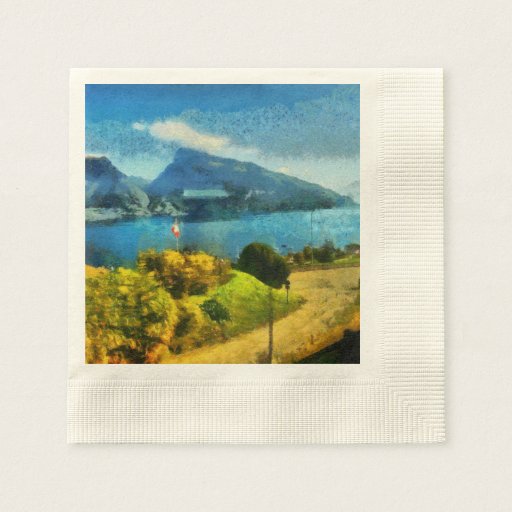 Zazzle - Paper Napkin - Wonderful lake landscape in Switzerland