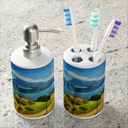 Zazzle - Soap Dispenser And Toothbrush Holder - Wonderful lake landscape in Switzerland