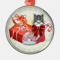 Wonderful Things for Christmas Cat Artwork ornaments