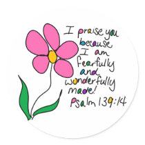 Wonderfully Made Round Sticker