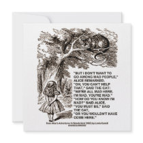 Wonderland Alice Go Among Mad People Quote Custom Announcements