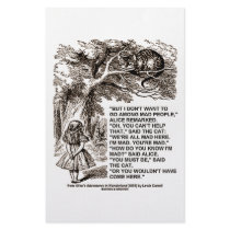 Wonderland Alice Go Among Mad People Quote Customized Stationery
