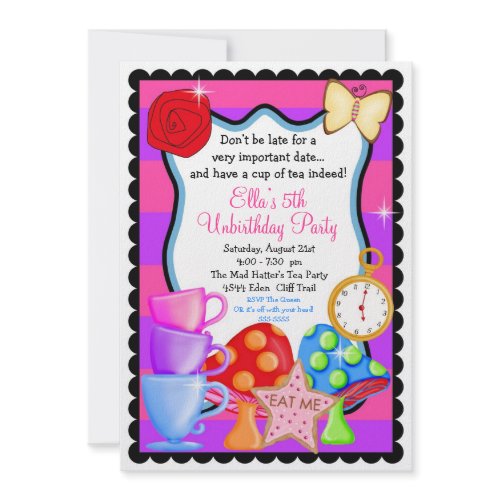 Wonderland Birthday Party Invitation invitation