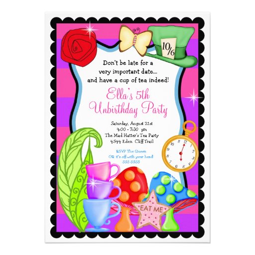Wonderland  Birthday  Party Invitation