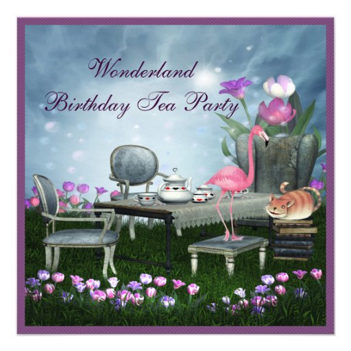 Wonderland Birthday Tea Party Personalized Invitation