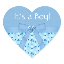 Wonderland Blue Flamingo New Baby Boy Stickers