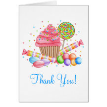 Wonderland Cupcake Candy Lollipop Sweet Tarts Card