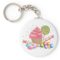 Wonderland Cupcake Candy Lollipop Sweet Tarts Keychain