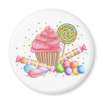 Wonderland Cupcake Candy Lollipop Sweet Tarts Fridge Magnet