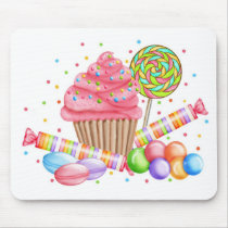 Wonderland Cupcake Candy Lollipop Sweet Tarts Mousepad