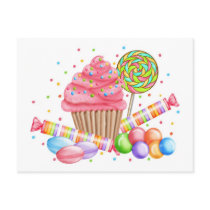 Wonderland Cupcake Candy Lollipop Sweet Tarts Post Card