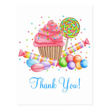 Wonderland Cupcake Candy Lollipop Sweet Tarts Postcard