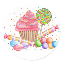 Wonderland Cupcake Candy Lollipop Sweet Tarts Stickers